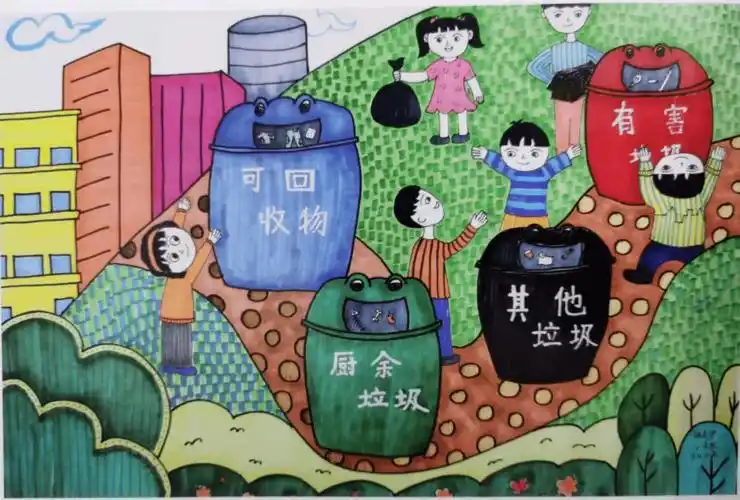 苏州市小学生"垃圾分类,绿色苏州"绘画比赛获奖作品揭晓,港城学子喜获