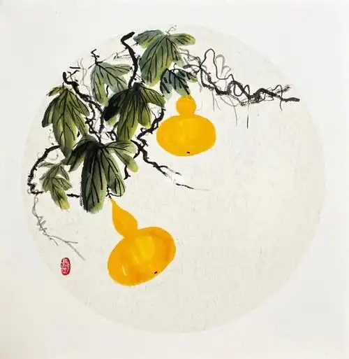 画画的治愈生活国画小作葫芦