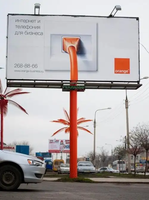电信服务商orange创意户外广告 - 设计之家