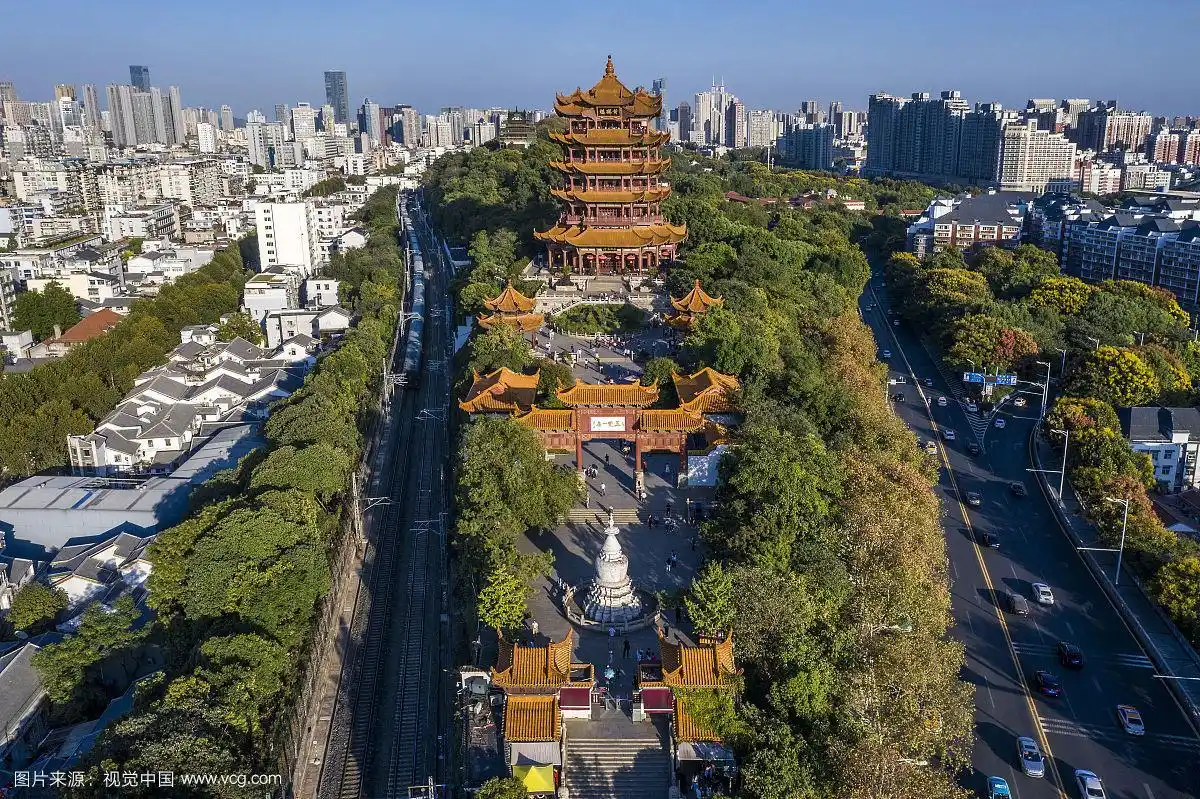 武汉 黄鹤楼 航拍