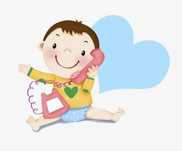 卡通打电话的男孩免抠图免抠素材免费下载_觅元素51yuansu.com