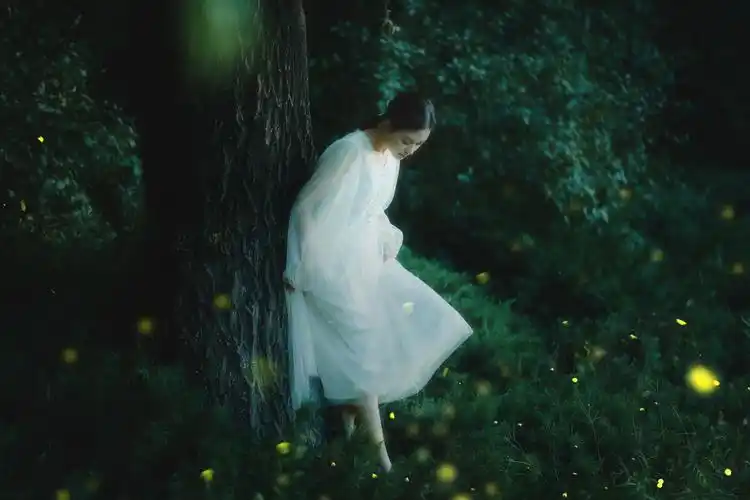 夜景萤火虫少女写真