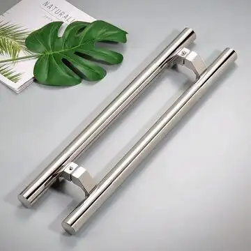 铝合金大门拉手灰色黑色有无框玻璃门不锈钢拉手肯德门门把手