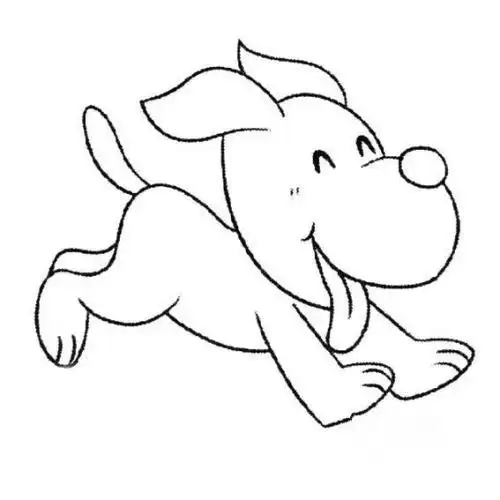 可爱的小狗奔跑的简笔画