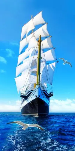 a050403-一帆风顺海景客厅餐厅画玄关装饰画