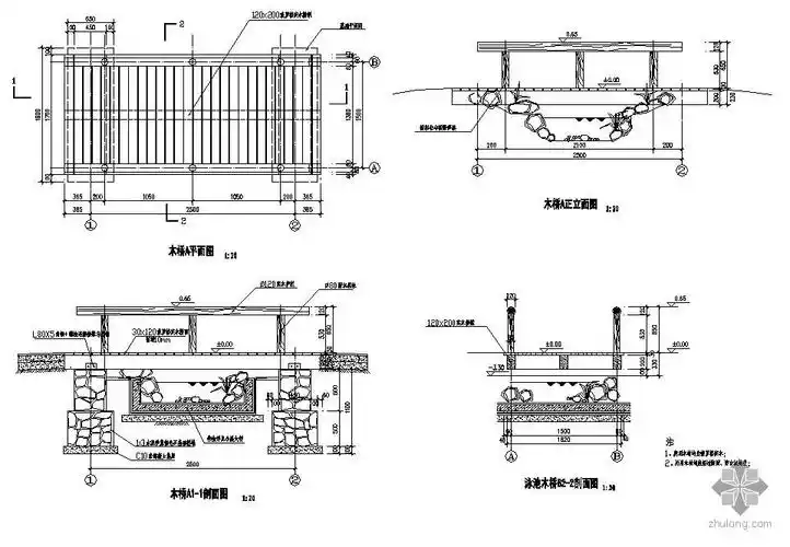 海南某木平桥施工图