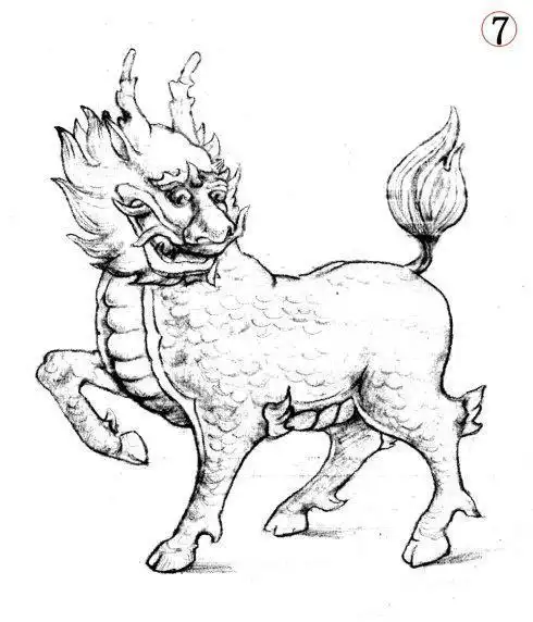 麒麟神兽简笔画