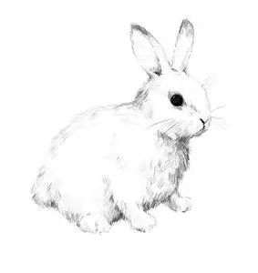 宠物兔兔毛小宠物铅笔素描2照片