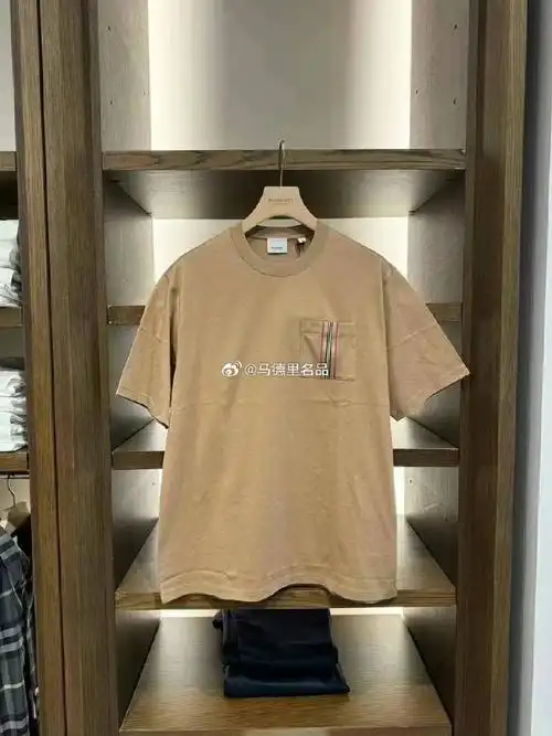 51566 折 巴宝莉burberry 男士新款口袋条纹短袖