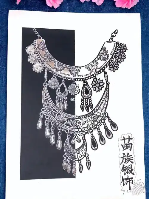 画  #创意美术儿童画  #银饰  #创意美术  #苗族银饰  #苗族银饰画