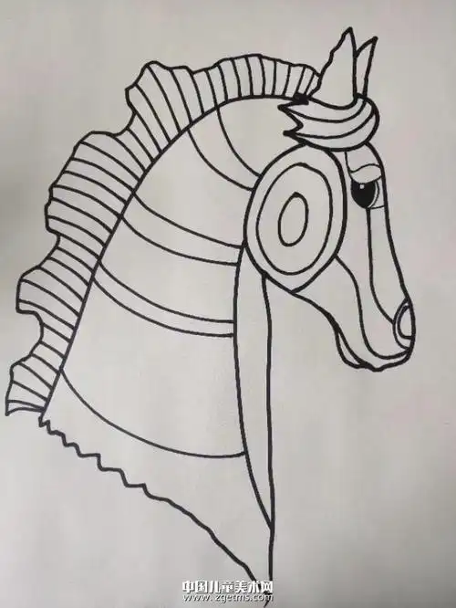 马头-创意儿童线描画