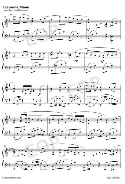 祝福钢琴谱-张学友