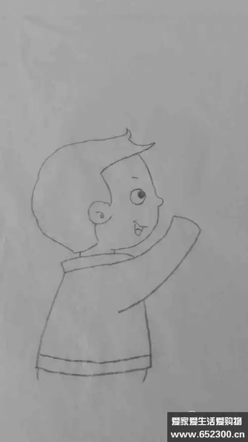 如何画擦玻璃的小男孩的简笔画