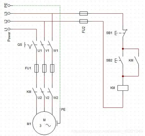 图1 电机自锁控制电路图