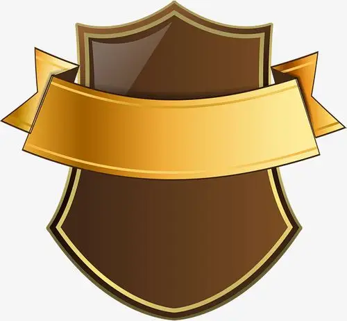 黄色简约盾牌装饰图案