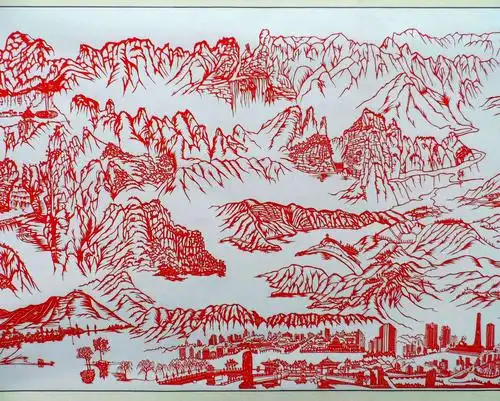 王屋山水剪纸赏析