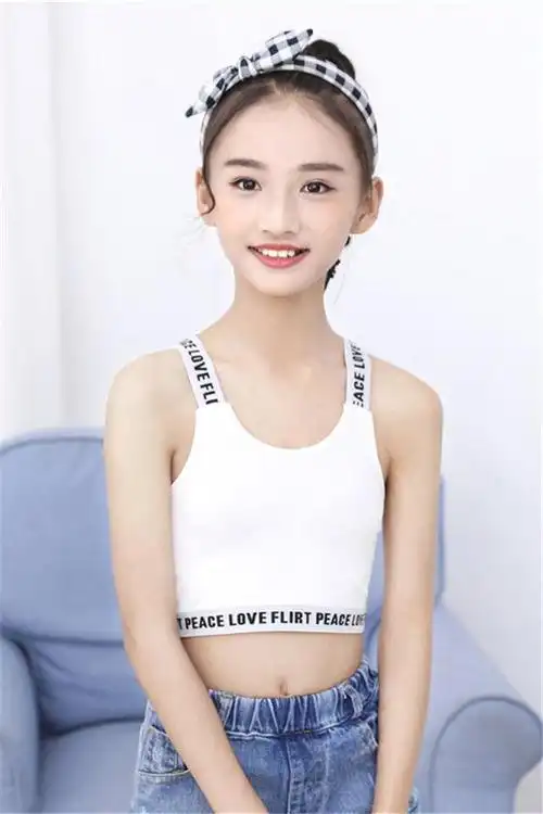 女童吊带背心发育期中大童女孩内衣纯棉抹胸儿童运动上衣露脐打底