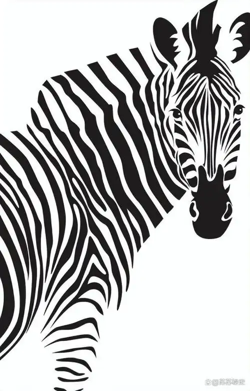 斑马的花纹由黑色和白色相间的组成,形成了一种独特的条纹图案