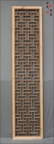 实木花格隔断背景墙中式明式复古横竖格子门简洁花板定做