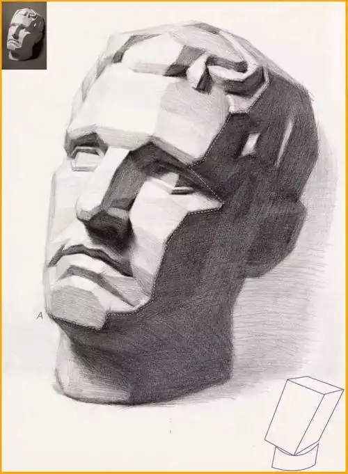 石膏像体块感的表现