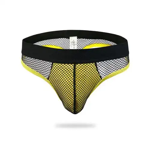 保密发货男士渔网丁字裤细带性感t裤新款蕾丝透明舒适u凸襄袋情趣内裤