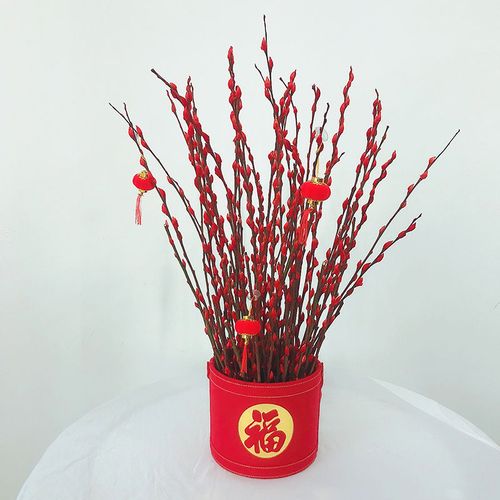 北美冬青银柳瓶插花广州鲜花速递同城苏州南京上海年宵花配送花店