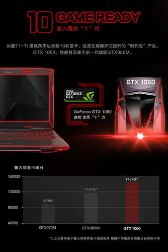 炫龙 炎魔t1 ti游戏本6g独显gtx1060 酷睿i7四核 高清笔记本电脑