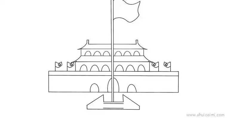 北京天门简笔画怎么画七八岁北京天门的画法图解七八岁北京天门的画法