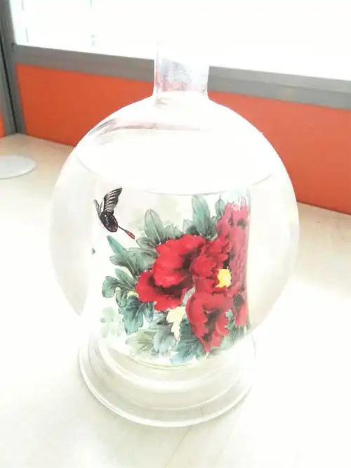 内画玻璃酒瓶工艺玻璃制品酒瓶玫瑰花酒瓶牡丹花瓶子