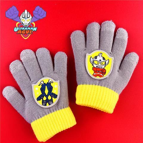 奥特曼儿童手套冬季男童手指套保暖秋冬男孩毛线触屏学生写字五指