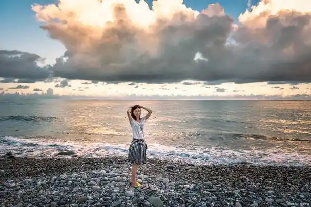 傍晚海边的人像照片怎么拍?一起研究研究吧