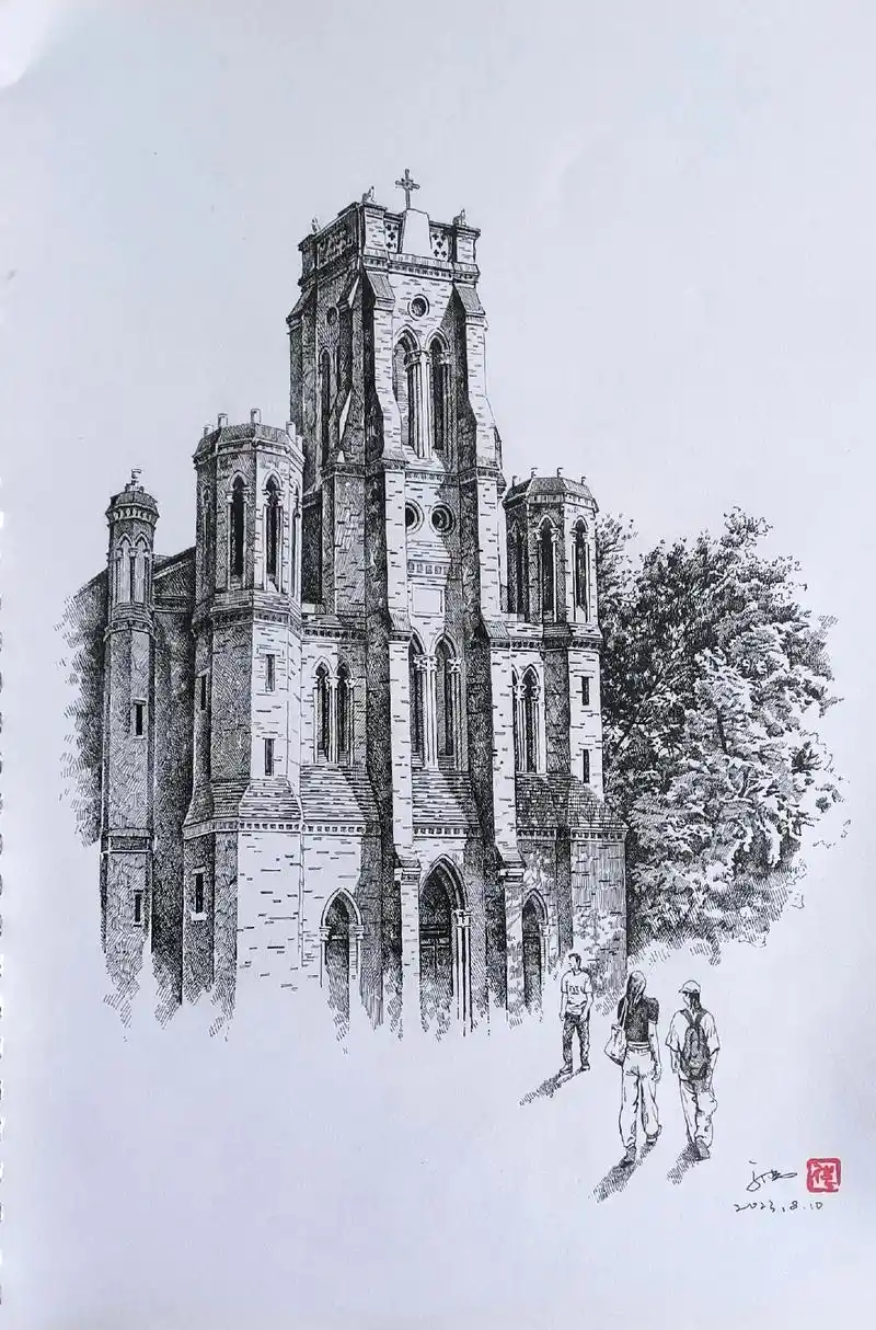 《天津望海楼教堂》天津望海楼是一座教堂,旧称圣母