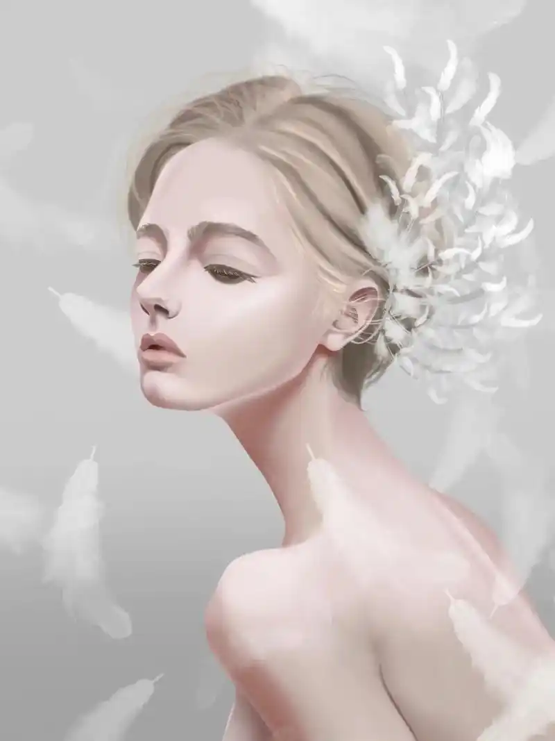 procreate绘画 黑天鹅与白天鹅 - 抖音