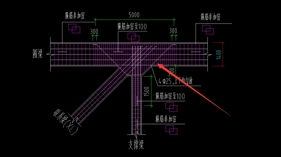这种梁里面梁加腋怎么设置