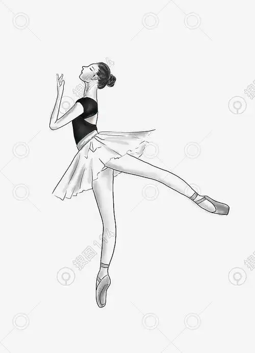 图片分类 设计元素 卡通手绘 黑色线描芭蕾舞者 搜图114分享高清黑色