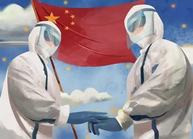 卡通手绘插画科研医生加油抗疫抗击新冠肺炎设计素材