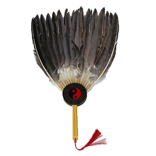 诸葛亮纳凉孕妇宝宝炭炉茶道羽毛鹅毛扇子明扇工艺扇