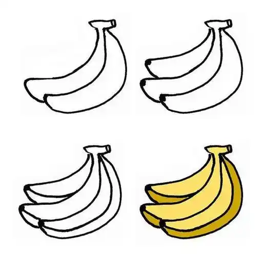 香蕉图片简笔画 香蕉图片简笔画儿童画彩色 - 水彩迷