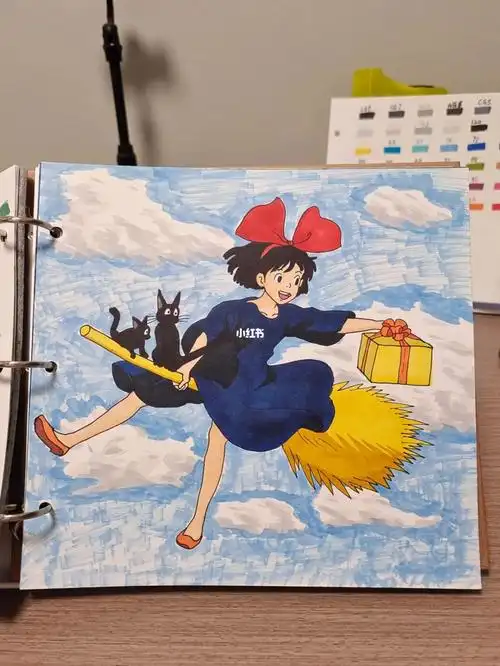 马克笔手绘魔女宅急便