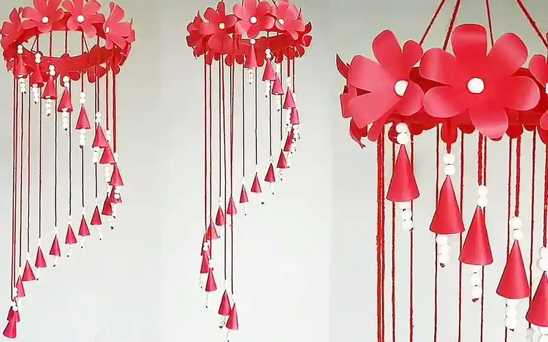 「diy纸艺系列」花朵风铃挂饰的制作方法,简单又有创意!