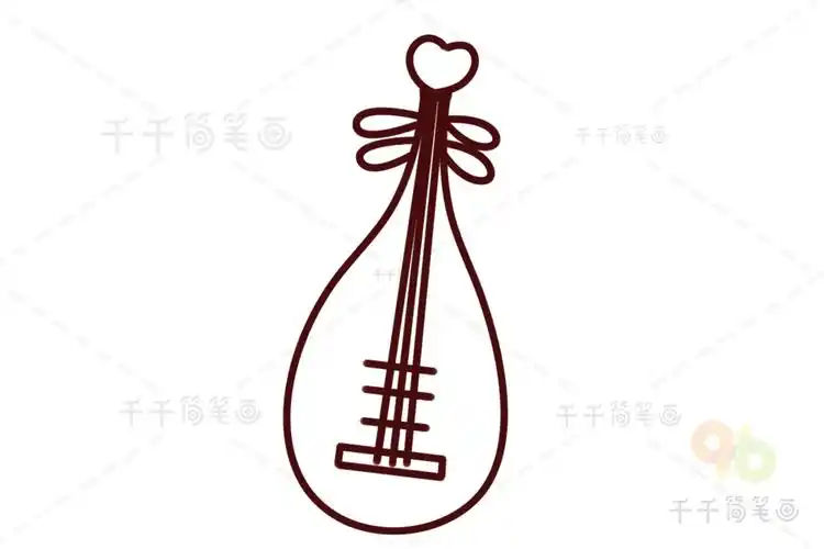 琵琶简笔画儿童画乐器