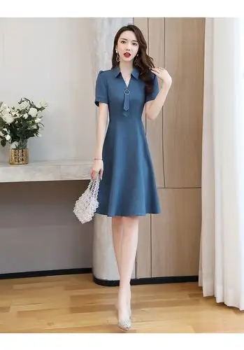 品牌连衣裙女2020夏季新款流行裙子女装气质显廋中长款减龄洋气夏装