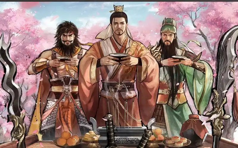 兄弟三人结义志,桃园英气久长存