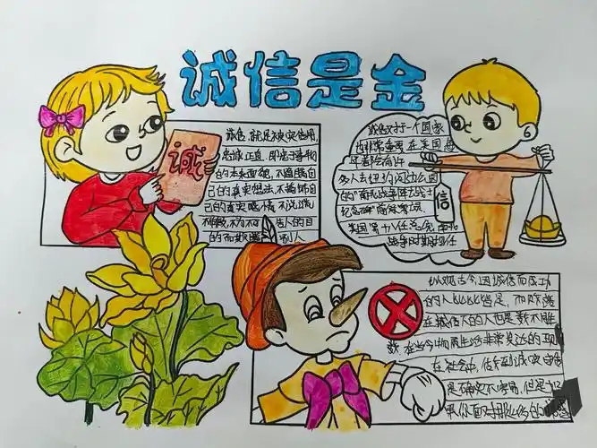 机电工程学院以诚修身以信立世机电工程学院诚信主题手抄报优秀作品