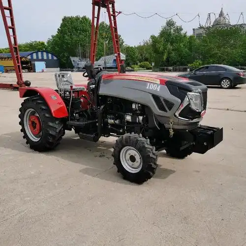 大棚王1004拖拉机 大棚王带的开沟机 潍坊504小拖拉机