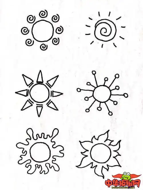 太阳怎么画好看又简单,好看的太阳简笔画图片大全