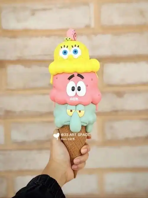 海绵宝宝/章鱼哥/派大星限定冰淇淋玩偶 90#潮流艺术  #当代艺术