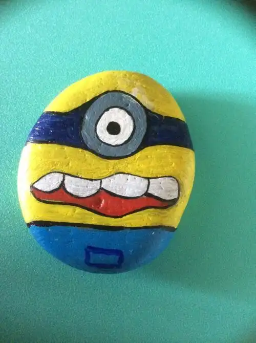 小黄人石头画怎么画简笔画