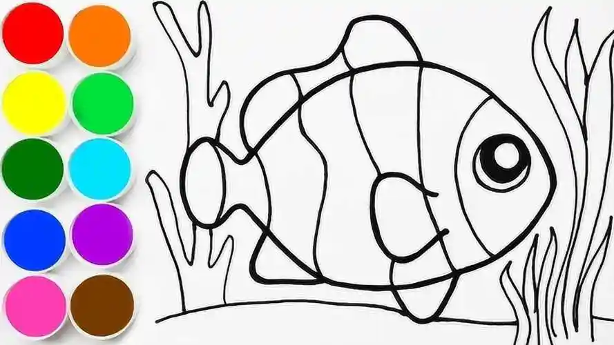 手绘填色:教你这样绘制漂亮的小鱼,这样涂色更漂亮