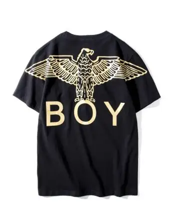 英版boy london潮牌春夏新款男士休闲短袖老鹰t恤情侣百搭上衣女 黑金